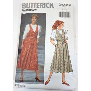 Butterick Pattern #5693  Wrap Front Jumper  &Top UNCUT S1ze 12 14 16 ©1991